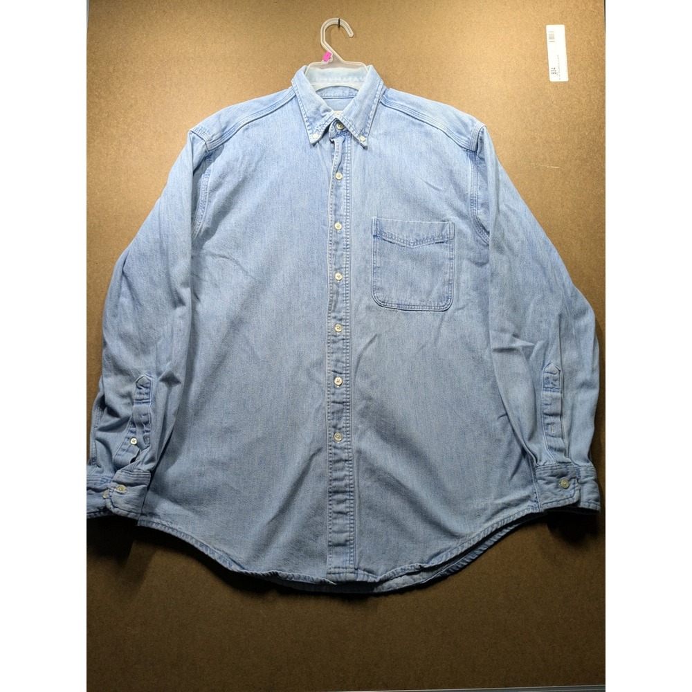 Vintage Banana Republic Adventure Outfitters Denim Shirt Mens M Light Wash USA